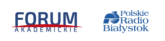 Logotypy patronów medialnych: Forum Akademickie oraz Polskie Radio Białystok.